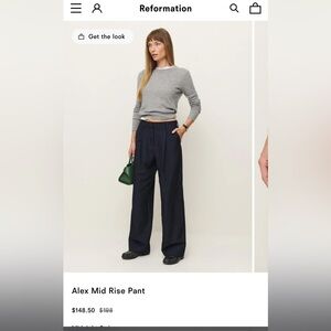 Reformation Pleated Pin Stripe Trouser